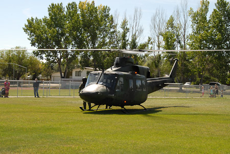 Helicopters from 408 Squadron arrive at the museum
