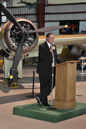 President Rob Pedersen addresses the crowd