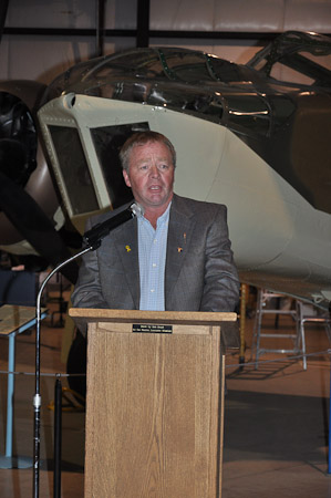 Evan Berger MLA Addresses the crowd