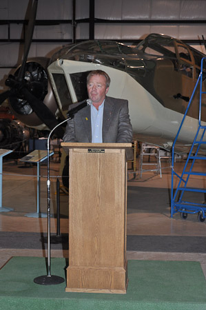 Evan Berger MLA Addresses the crowd
