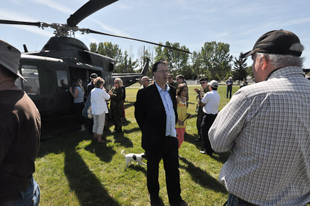 Rob Pedersen talks with the media